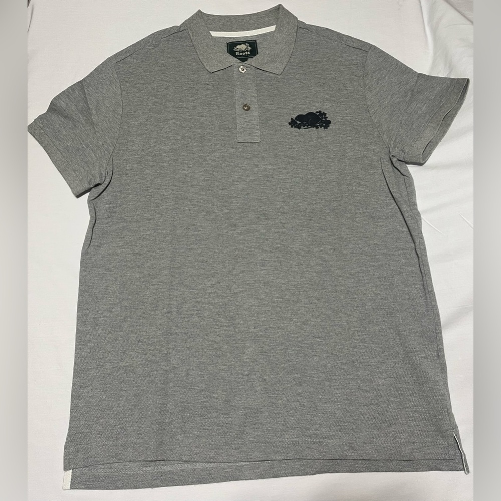 Roots Gray Polo Shirt with Logo